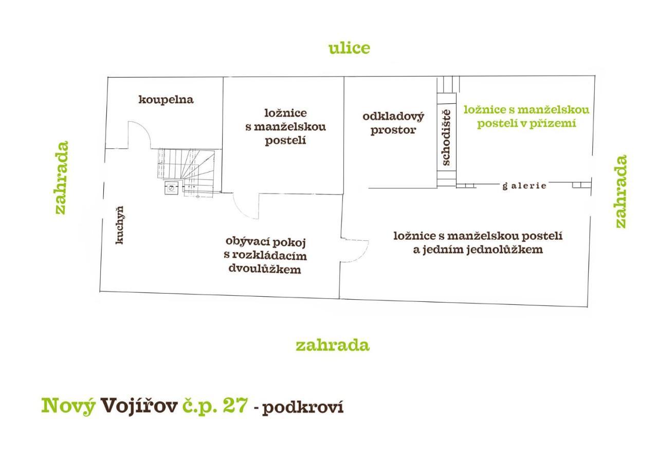 Chalupa Novy Vojirov Cp. 27 Nová Bystřice Екстериор снимка